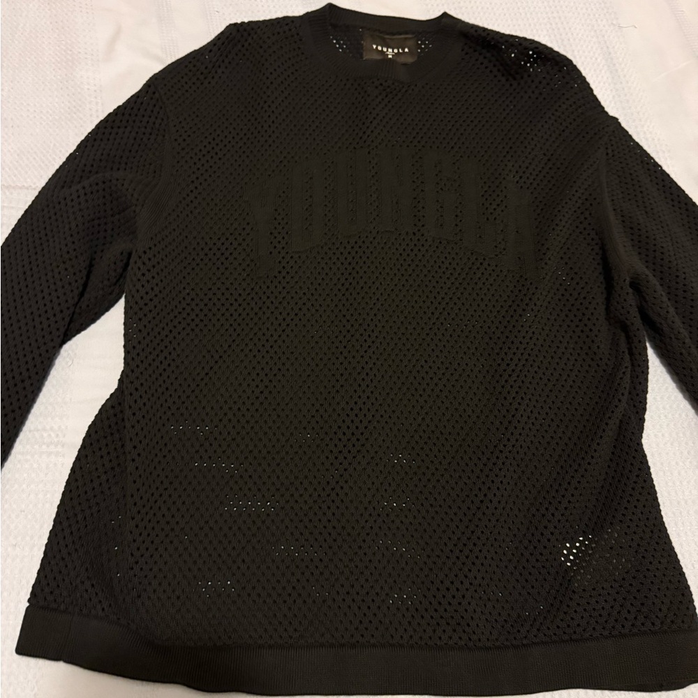 YoungLA Black Mesh Pullover